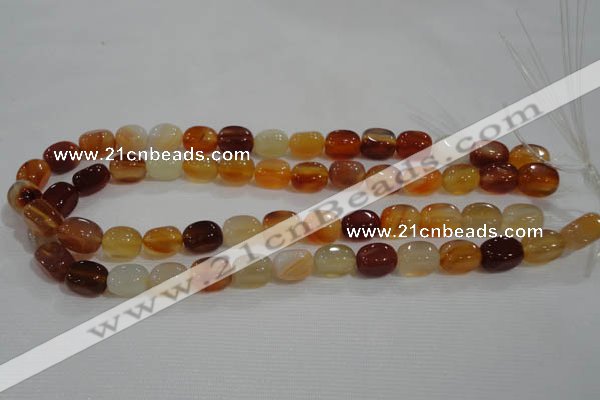 CNG714 15.5 inches 10*14mm nuggets red agate beads wholesale