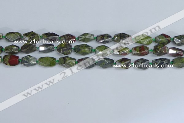 CNG7141 6*10mm - 10*14mm faceted nuggets dragon blood jasper beads