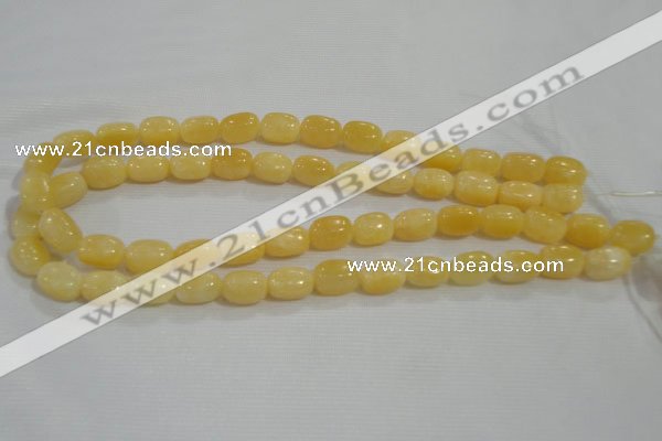 CNG716 15.5 inches 10*14mm nuggets rice yellow jade beads wholesale