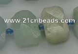 CNG7202 15.5 inches 13*18mm - 15*20mm faceted freeform aquamarine beads