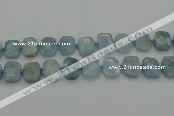 CNG7203 15.5 inches 13*18mm - 15*20mm faceted freeform aquamarine beads