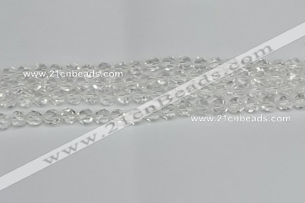 CNG7210 15.5 inches 6mm faceted nuggets white crystal beads