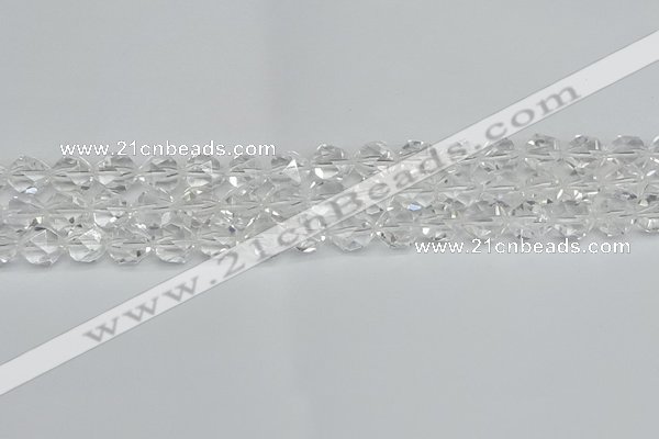 CNG7211 15.5 inches 8mm faceted nuggets white crystal beads