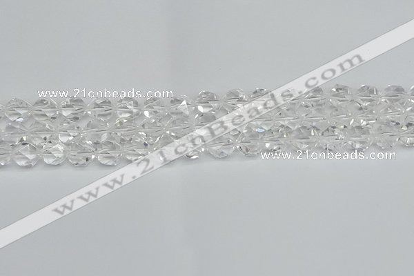 CNG7211 15.5 inches 8mm faceted nuggets white crystal beads