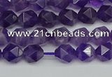 CNG7220 15.5 inches 6mm faceted nuggets amethyst gemstone beads