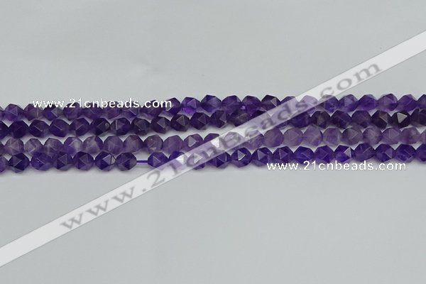 CNG7220 15.5 inches 6mm faceted nuggets amethyst gemstone beads