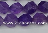 CNG7223 15.5 inches 12mm faceted nuggets amethyst gemstone beads