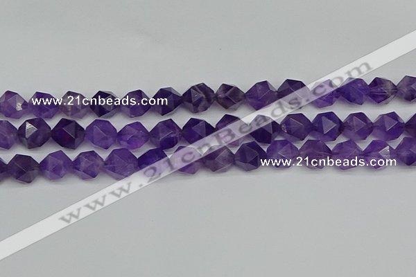 CNG7223 15.5 inches 12mm faceted nuggets amethyst gemstone beads