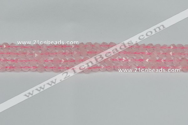 CNG7225 15.5 inches 6mm faceted nuggets rose quartz beads