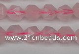 CNG7226 15.5 inches 8mm faceted nuggets rose quartz beads