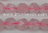 CNG7228 15.5 inches 12mm faceted nuggets rose quartz beads