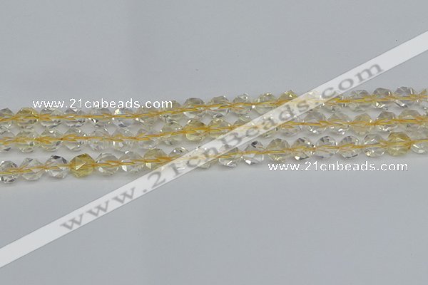 CNG7230 15.5 inches 6mm faceted nuggets citrine gemstone beads