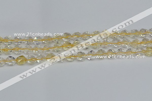 CNG7231 15.5 inches 8mm faceted nuggets citrine gemstone beads