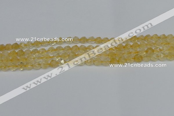 CNG7235 15.5 inches 6mm faceted nuggets citrine beads wholesale