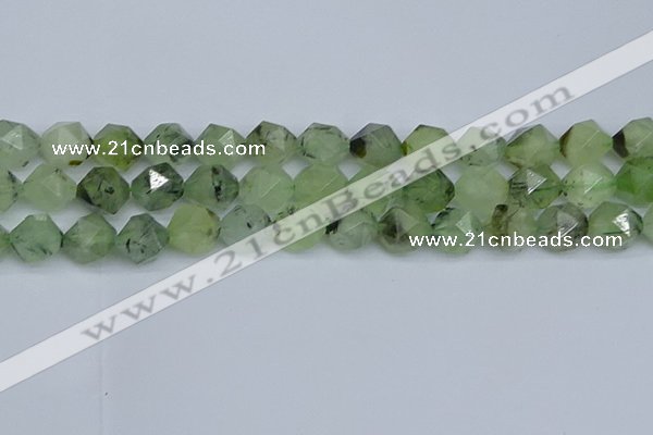 CNG7243 15.5 inches 12mm faceted nuggets green rutilated quartz beads