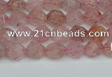 CNG7255 15.5 inches 6mm faceted nuggets strawberry quartz beads