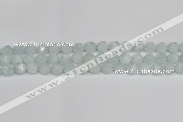 CNG7261 15.5 inches 8mm faceted nuggets aquamarine beads