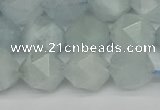 CNG7262 15.5 inches 10mm faceted nuggets aquamarine beads