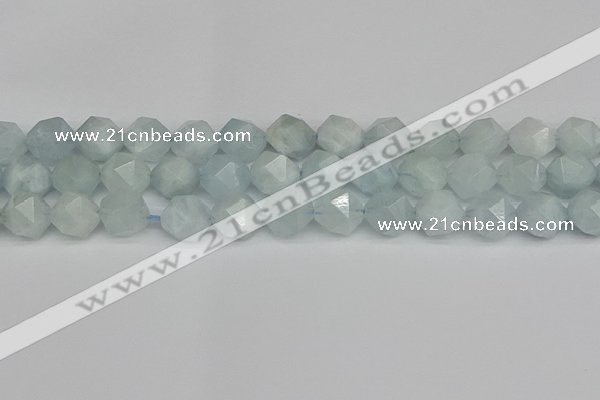 CNG7263 15.5 inches 12mm faceted nuggets aquamarine beads