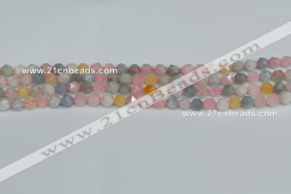 CNG7265 15.5 inches 6mm faceted nuggets morganite beads