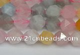 CNG7266 15.5 inches 8mm faceted nuggets morganite beads