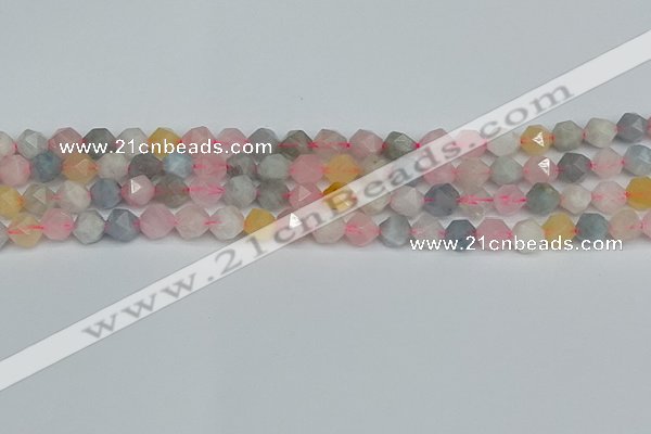 CNG7266 15.5 inches 8mm faceted nuggets morganite beads