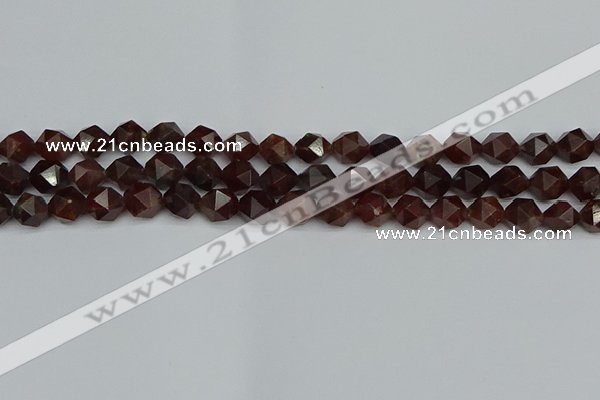 CNG7271 15.5 inches 8mm faceted nuggets orange garnet beads