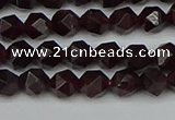 CNG7275 15.5 inches 6mm faceted nuggets red garnet beads