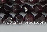 CNG7276 15.5 inches 8mm faceted nuggets red garnet beads