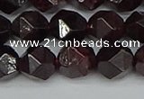 CNG7278 15.5 inches 12mm faceted nuggets red garnet beads