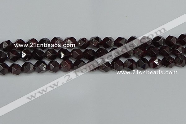 CNG7278 15.5 inches 12mm faceted nuggets red garnet beads