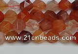 CNG7280 15.5 inches 6mm faceted nuggets red rabbit hair quartz beads