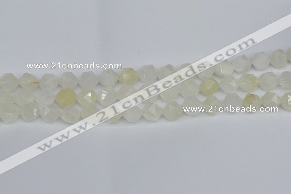 CNG7287 15.5 inches 10mm faceted nuggets white moonstone beads