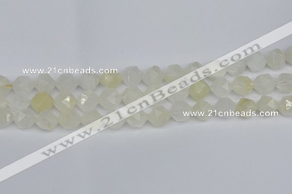 CNG7288 15.5 inches 12mm faceted nuggets white moonstone beads