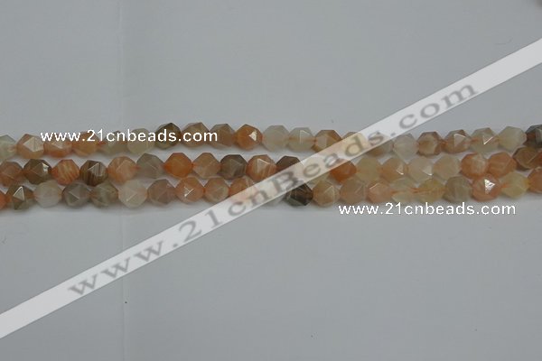 CNG7291 15.5 inches 8mm faceted nuggets moonstone beads