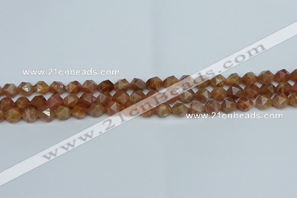 CNG7295 15.5 inches 6mm faceted nuggets sunstone beads