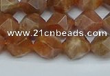 CNG7296 15.5 inches 8mm faceted nuggets sunstone beads