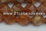 CNG7297 15.5 inches 10mm faceted nuggets sunstone beads