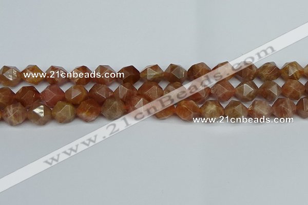 CNG7297 15.5 inches 10mm faceted nuggets sunstone beads