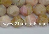 CNG7301 15.5 inches 8mm faceted nuggets pink opal gemstone beads