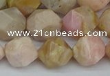 CNG7303 15.5 inches 12mm faceted nuggets pink opal gemstone beads