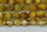 CNG7305 15.5 inches 6mm faceted nuggets golden tiger eye beads