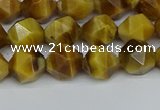 CNG7306 15.5 inches 8mm faceted nuggets golden tiger eye beads