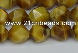 CNG7307 15.5 inches 10mm faceted nuggets golden tiger eye beads