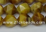 CNG7308 15.5 inches 12mm faceted nuggets golden tiger eye beads