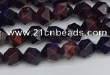 CNG7315 15.5 inches 6mm faceted nuggets purple tiger eye beads