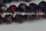 CNG7316 15.5 inches 8mm faceted nuggets purple tiger eye beads