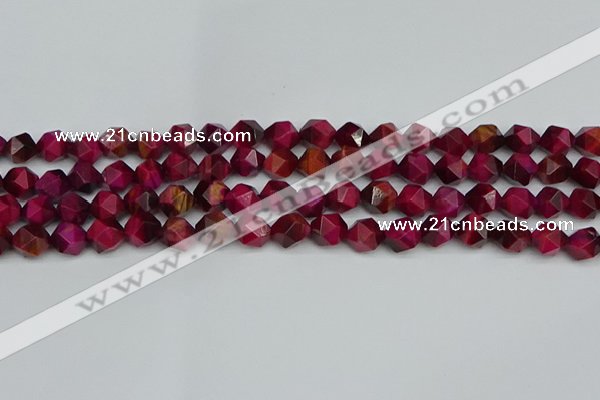 CNG7321 15.5 inches 8mm faceted nuggets red tiger eye beads