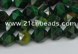 CNG7325 15.5 inches 6mm faceted nuggets green tiger eye beads