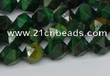 CNG7325 15.5 inches 6mm faceted nuggets green tiger eye beads